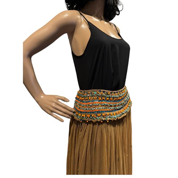 Boho tulle skirt-colored stones & beads by Christopher Fischer size small - Picture 10 of 16